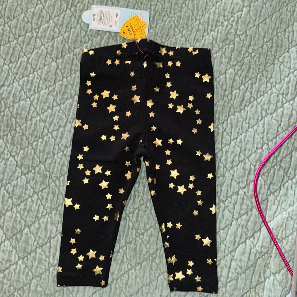 Gold star leggings